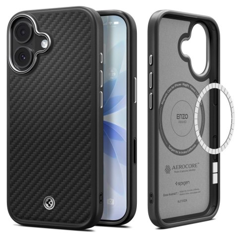 Etui pokrowiec case na iPhone 17 MagSafe - czarno-srebrne Etui pokrowiec case na iPhone 17 MagSafe - czarno-srebrne