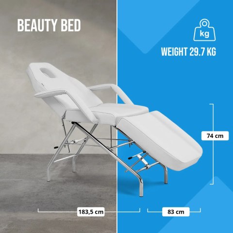 Fotel kosmetyczny do masażu tatuażu SPA MATERA - biały Fotel kosmetyczny do masażu tatuażu SPA MATERA - biały
