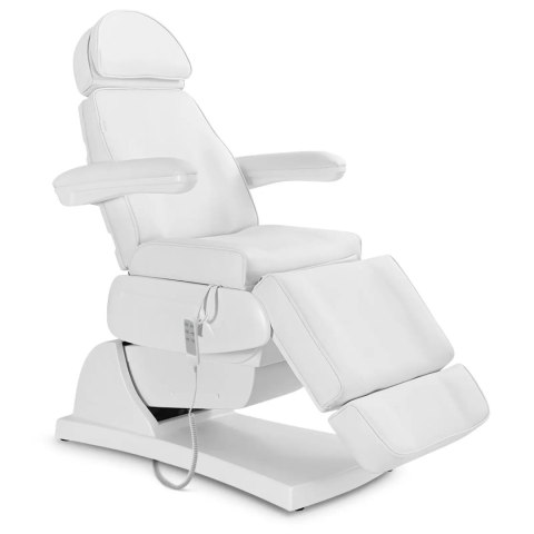 Fotel kosmetyczny do tatuażu masażu spa elektryczny 3 silniki 200 W LATINA - biały Fotel kosmetyczny do tatuażu masażu spa elektryczny 3 silniki 200 W LATINA - biały