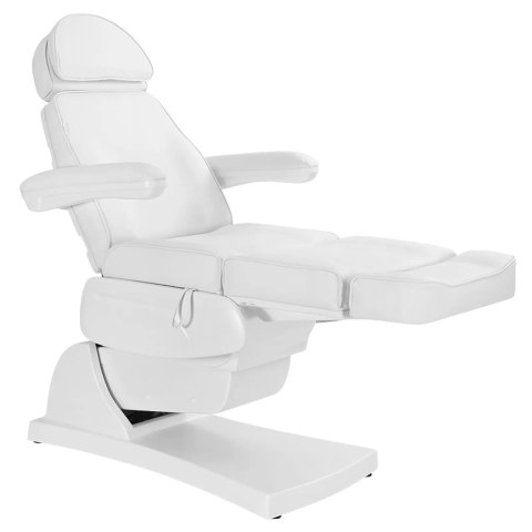 Fotel kosmetyczny do tatuażu masażu spa elektryczny 3 silniki 200 W LATINA - biały Fotel kosmetyczny do tatuażu masażu spa elektryczny 3 silniki 200 W LATINA - biały