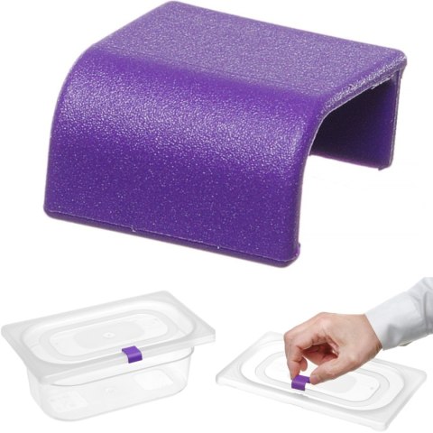 Klipsy do pojemników do żywności HACCP 12 szt. - fioletowe