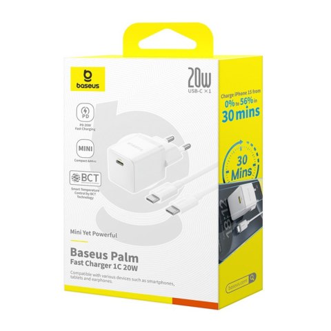 Ładowarka sieciowa Palm 1C 20W z kablem USB-C 60W 1m - biała