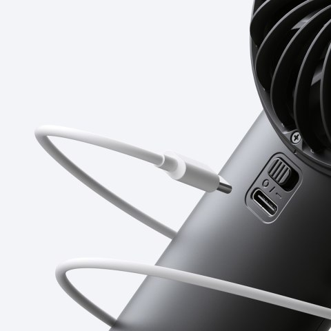 Mini wentylator wiatraczek ręczny USB-C 3600mAh - czarny Mini wentylator wiatraczek ręczny USB-C 3600mAh - czarny