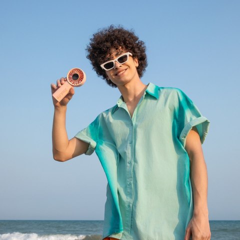 Mini wentylator wiatraczek ręczny USB-C 3600mAh - różowy Mini wentylator wiatraczek ręczny USB-C 3600mAh - różowy