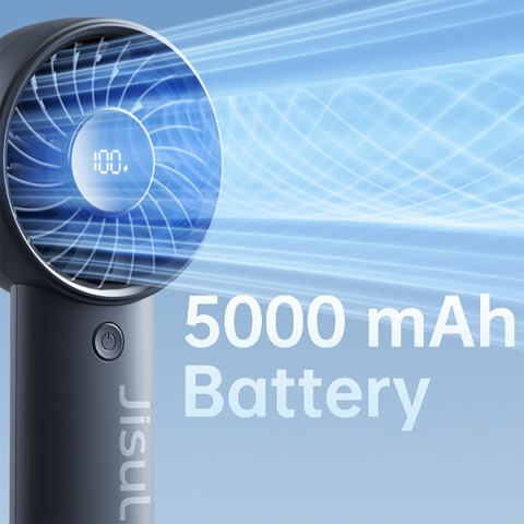 Mini wentylator wiatraczek ręczny USB-C 5000mAh - czarny Mini wentylator wiatraczek ręczny USB-C 5000mAh - czarny