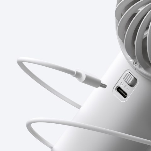 Mini wentylator wiatraczek ręczny USB-C 5000mAh - szary Mini wentylator wiatraczek ręczny USB-C 5000mAh - szary