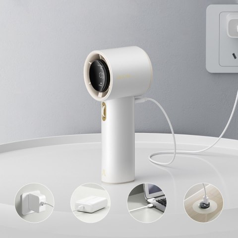 Mini wiatrak wentylator dmuchawa przenośna - 3600mAh - biały Mini wiatrak wentylator dmuchawa przenośna - 3600mAh - biały