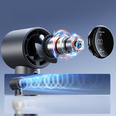 Mini wiatrak wentylator przenośny metalowy USB-C 5000mAh - ciemnoszary Mini wiatrak wentylator przenośny metalowy USB-C 5000mAh - ciemnoszary