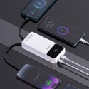 Powerbank 20000mAh 22.5W PD USB-C USB-A z wbudowanymi kablami iPhone Lightning USB-C - biały Powerbank 20000mAh 22.5W PD USB-C USB-A z wbudowanymi kablami iPhone Lightning USB-C - biały