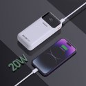 Powerbank 20000mAh 22.5W PD USB-C USB-A z wbudowanymi kablami iPhone Lightning USB-C - biały Powerbank 20000mAh 22.5W PD USB-C USB-A z wbudowanymi kablami iPhone Lightning USB-C - biały