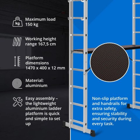Rusztowanie drabinowe składane 3w1 do 3.8 m Rusztowanie drabinowe składane 3w1 do 3.8 m