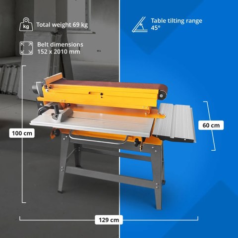 Szlifierka taśmowa stołowa do drewna metalu krawędzi 230 V 1100 W Szlifierka taśmowa stołowa do drewna metalu krawędzi 230 V 1100 W