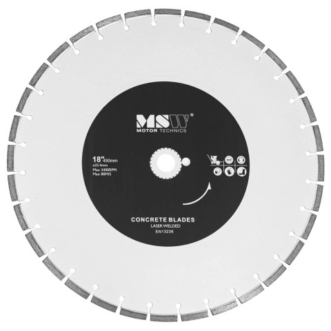 Tarcza diamentowa do betonu ceramiki płytek śr. 450 mm otwór 25.4 mm Tarcza diamentowa do betonu ceramiki płytek śr. 450 mm otwór 25.4 mm