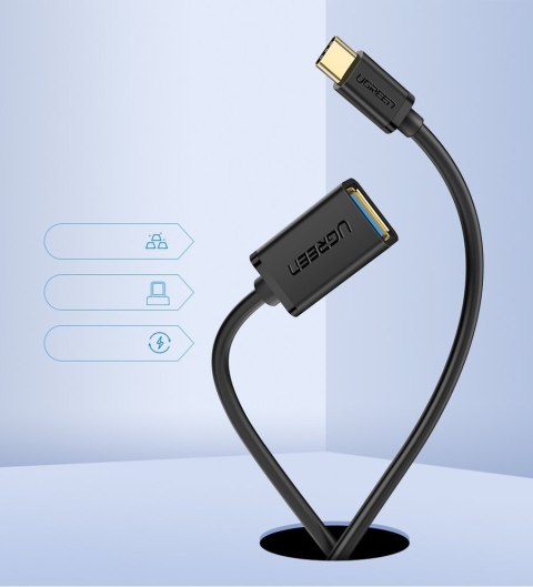 Adapter przejściówka kabel OTG z USB 3.0 na USB-C - czarny Adapter przejściówka kabel OTG z USB 3.0 na USB-C - czarny