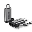 Adapter przejściówka z USB-C na micro USB - szary Adapter przejściówka z USB-C na micro USB - szary
