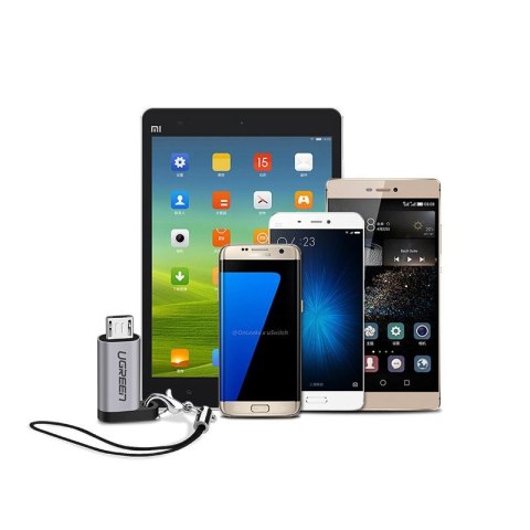 Adapter przejściówka z USB-C na micro USB - szary Adapter przejściówka z USB-C na micro USB - szary