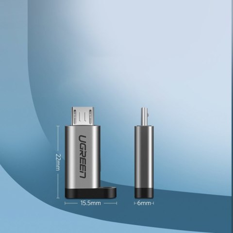 Adapter przejściówka z USB-C na micro USB - szary Adapter przejściówka z USB-C na micro USB - szary