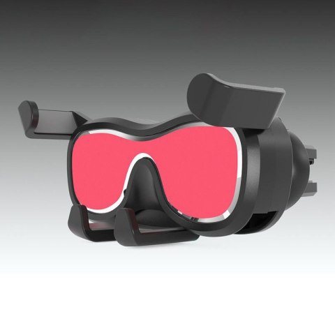 Grawitacyjny uchwyt samochodowy do smartfona na kratkę nawiewu z odświeżaczem srebrny Grawitacyjny uchwyt samochodowy do smartfona na kratkę nawiewu z odświeżaczem srebrny