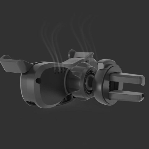 Grawitacyjny uchwyt samochodowy do smartfona na kratkę nawiewu z odświeżaczem srebrny Grawitacyjny uchwyt samochodowy do smartfona na kratkę nawiewu z odświeżaczem srebrny