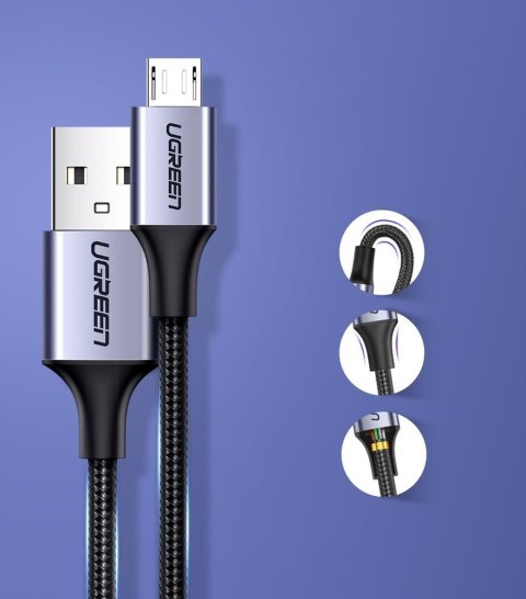 Kabel przewód USB - micro USB 1m szary