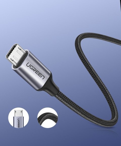 Kabel przewód USB - micro USB 1m szary
