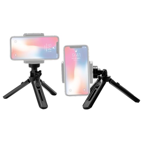 Mini statyw uchwyt do zdjęć selfie na telefon aparat kamerę GoPro 16-21cm czarny Mini statyw uchwyt do zdjęć selfie na telefon aparat kamerę GoPro 16-21cm czarny