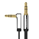 Płaski kabel przewód audio AUX 3.5mm mini jack 1m srebrny Płaski kabel przewód audio AUX 3.5mm mini jack 1m srebrny