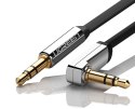 Płaski kabel przewód audio AUX 3.5mm mini jack 2m srebrny