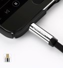 Płaski kabel przewód audio AUX 3.5mm mini jack 2m srebrny