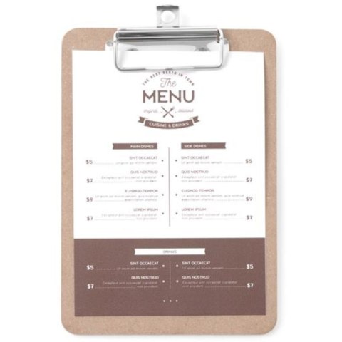 Podkładka deska pod kartę menu z klipsem Clipboard 125x180 mm - Hendi 664179