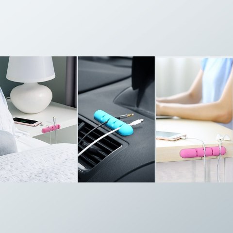 Samoprzylepny organizer na 4 kable przewody Zestaw 2szt czarny Samoprzylepny organizer na 4 kable przewody Zestaw 2szt czarny