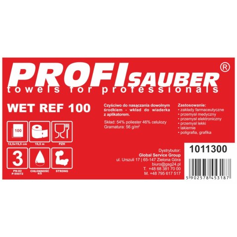 Ściereczki do nasączania POWER ProfiSauber WET REF 100 - WKŁAD Ściereczki do nasączania POWER ProfiSauber WET REF 100 - WKŁAD
