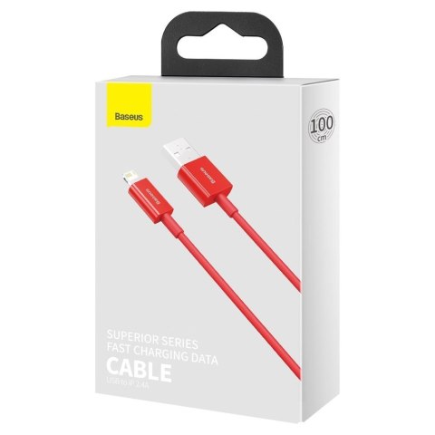 Superior kabel przewód do Iphone USB - Lightning 2.4A 1m czerwony Superior kabel przewód do Iphone USB - Lightning 2.4A 1m czerwony