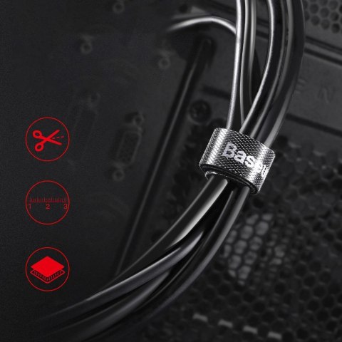 Taśma rzepowa rzep organizer kabli przewodów 3m - szary Taśma rzepowa rzep organizer kabli przewodów 3m - szary