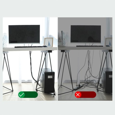 Taśma rzepowa rzep organizer kabli przewodów 3m - szary Taśma rzepowa rzep organizer kabli przewodów 3m - szary