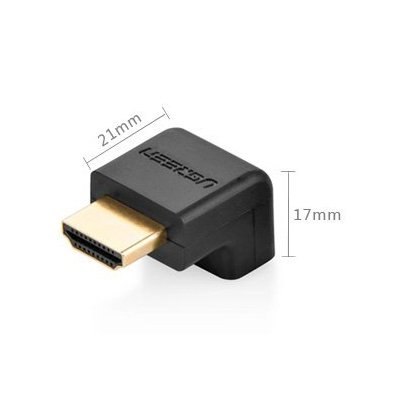 Wtyczka kątowa łącznik do kabla przewodu HDMI czarny Wtyczka kątowa łącznik do kabla przewodu HDMI czarny