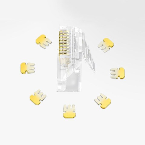 Wtyczka końcówka RJ45 8P8C Cat 6 przezroczysta ZESTAW 10szt Wtyczka końcówka RJ45 8P8C Cat 6 przezroczysta ZESTAW 10szt