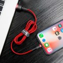 Wytrzymały elastyczny kabel przewód USB Iphone Iphone Lightning QC3.0 2.4A 0.5M czerwony Wytrzymały elastyczny kabel przewód USB Iphone Iphone Lightning QC3.0 2.4A 0.5M czerwony