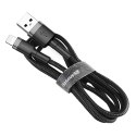 Wytrzymały elastyczny kabel przewód USB Iphone Lightning QC3.0 2.4A 0.5M czarno-szary Wytrzymały elastyczny kabel przewód USB Iphone Lightning QC3.0 2.4A 0.5M czarno-szary