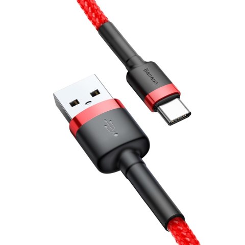 Wytrzymały elastyczny kabel przewód USB USB-C QC3.0 3A 0.5M czerwony Wytrzymały elastyczny kabel przewód USB USB-C QC3.0 3A 0.5M czerwony