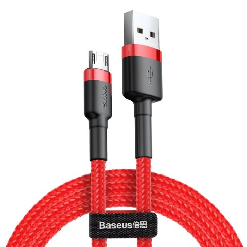 Wytrzymały elastyczny kabel przewód USB microUSB QC3.0 2.4A 1M czerwony Wytrzymały elastyczny kabel przewód USB microUSB QC3.0 2.4A 1M czerwony