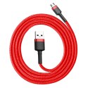 Wytrzymały elastyczny kabel przewód USB microUSB QC3.0 2.4A 1M czerwony Wytrzymały elastyczny kabel przewód USB microUSB QC3.0 2.4A 1M czerwony