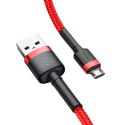 Wytrzymały elastyczny kabel przewód USB microUSB QC3.0 2.4A 1M czerwony Wytrzymały elastyczny kabel przewód USB microUSB QC3.0 2.4A 1M czerwony