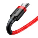 Wytrzymały elastyczny kabel przewód USB microUSB QC3.0 2.4A 1M czerwony Wytrzymały elastyczny kabel przewód USB microUSB QC3.0 2.4A 1M czerwony
