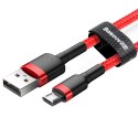 Wytrzymały elastyczny kabel przewód USB microUSB QC3.0 2.4A 1M czerwony Wytrzymały elastyczny kabel przewód USB microUSB QC3.0 2.4A 1M czerwony