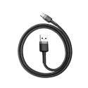 Wytrzymały kabel przewód w oplocie USB do USB-C QC3 0.5m - czarno-szary Wytrzymały kabel przewód w oplocie USB do USB-C QC3 0.5m - czarno-szary