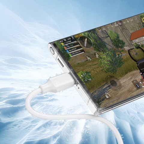 Kabel przewód USB-C - USB-C 480Mb/s 60W 1m biały Kabel przewód USB-C - USB-C 480Mb/s 60W 1m biały