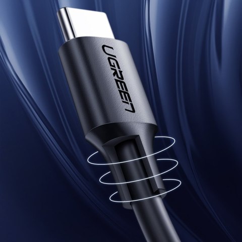 Kabel przewód USB-C do ładowania i transferu danych 3A 0.5m czarny