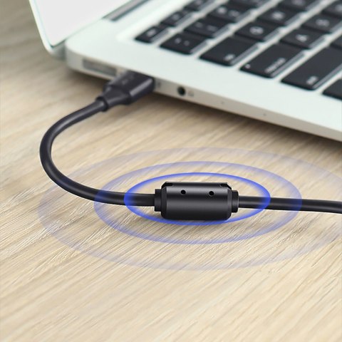 Kabel przewód USB - mini USB 5-pinowy pozłacany 0.5m czarny