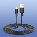 Kabel przewód USB - mini USB 5-pinowy pozłacany 0.5m czarny